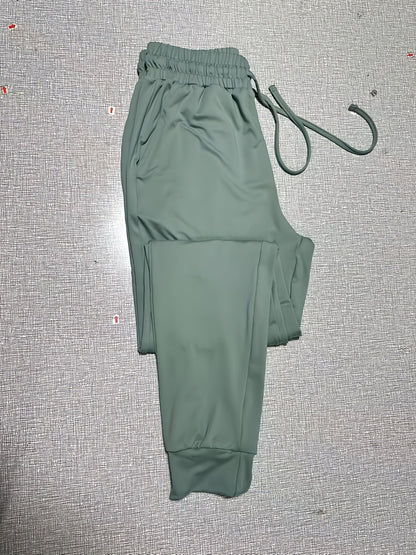 Effortless Jogger Pants for Women with High Waist Drawstring Tapered Ankle Relaxed Casual Style