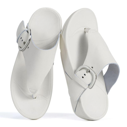 Comfortable Thong Sandals for Women with Buckle Detail Cushioned Footbed Slip On Style