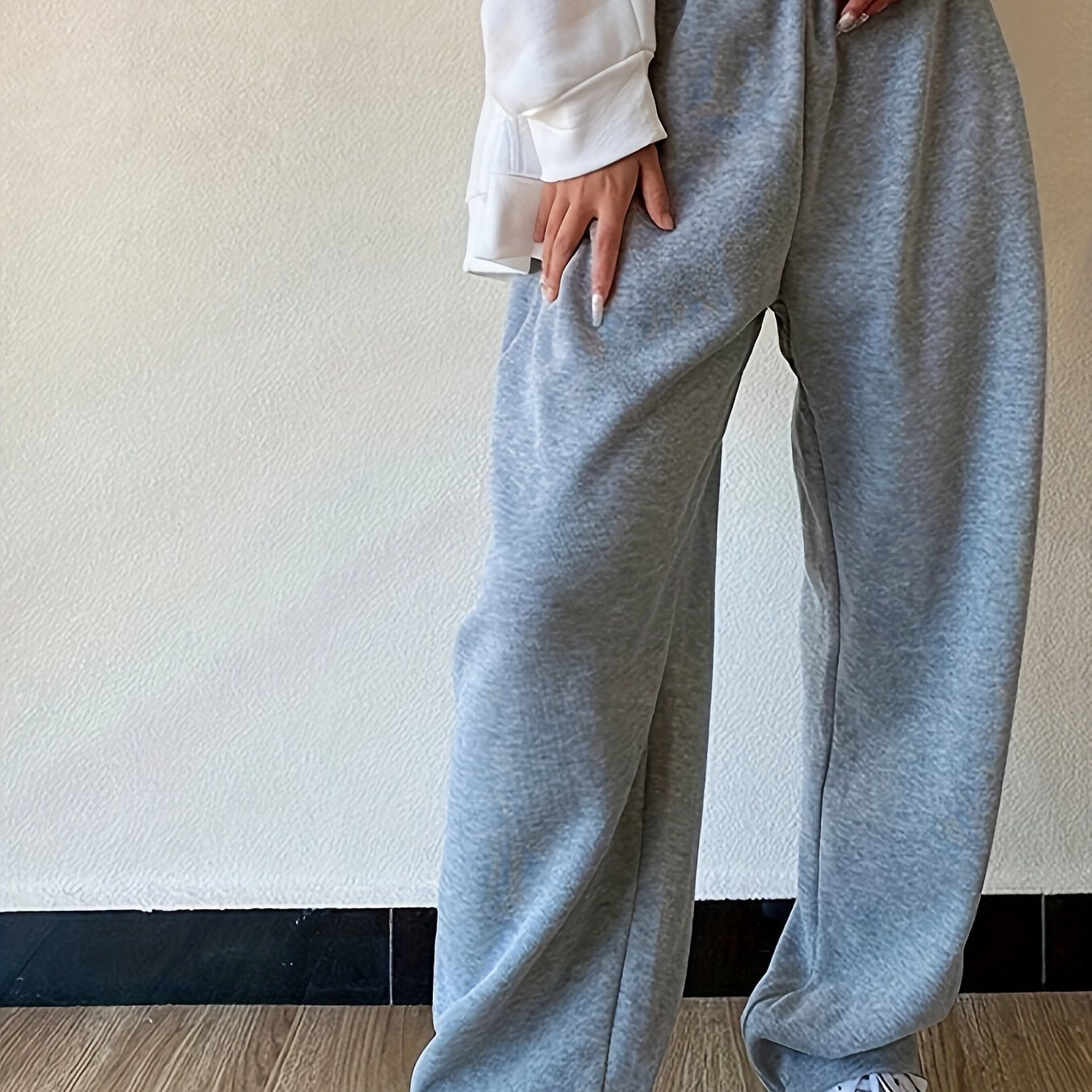 Effortless Wide Leg Sweatpants for Women with High Waist Relaxed Oversized Casual Style