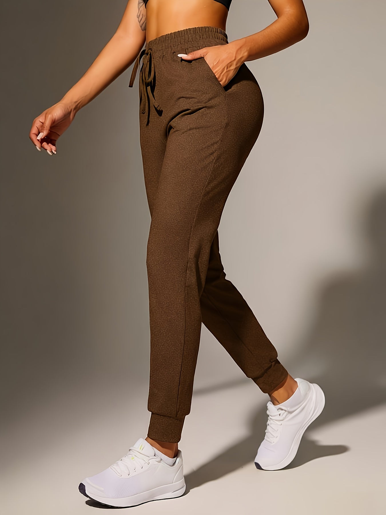 Effortless Jogger Pants for Women with High Waist Drawstring Tapered Ankle Relaxed Casual Style