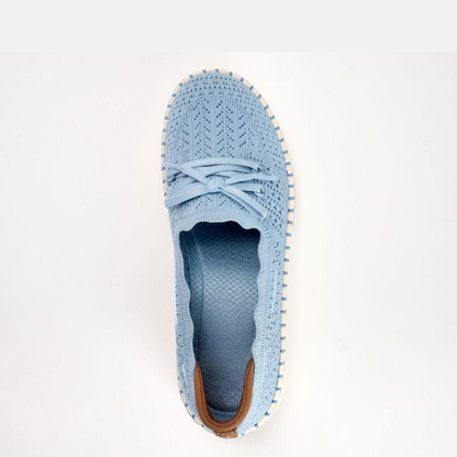 Comfortable Loafers for Women with Scalloped Knit Upper Bow Detail Slip On Platform Style