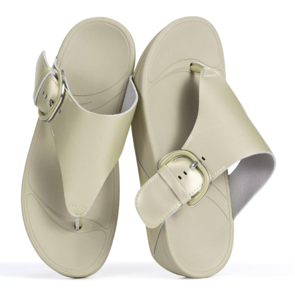 Comfortable Thong Sandals for Women with Buckle Detail Cushioned Footbed Slip On Style