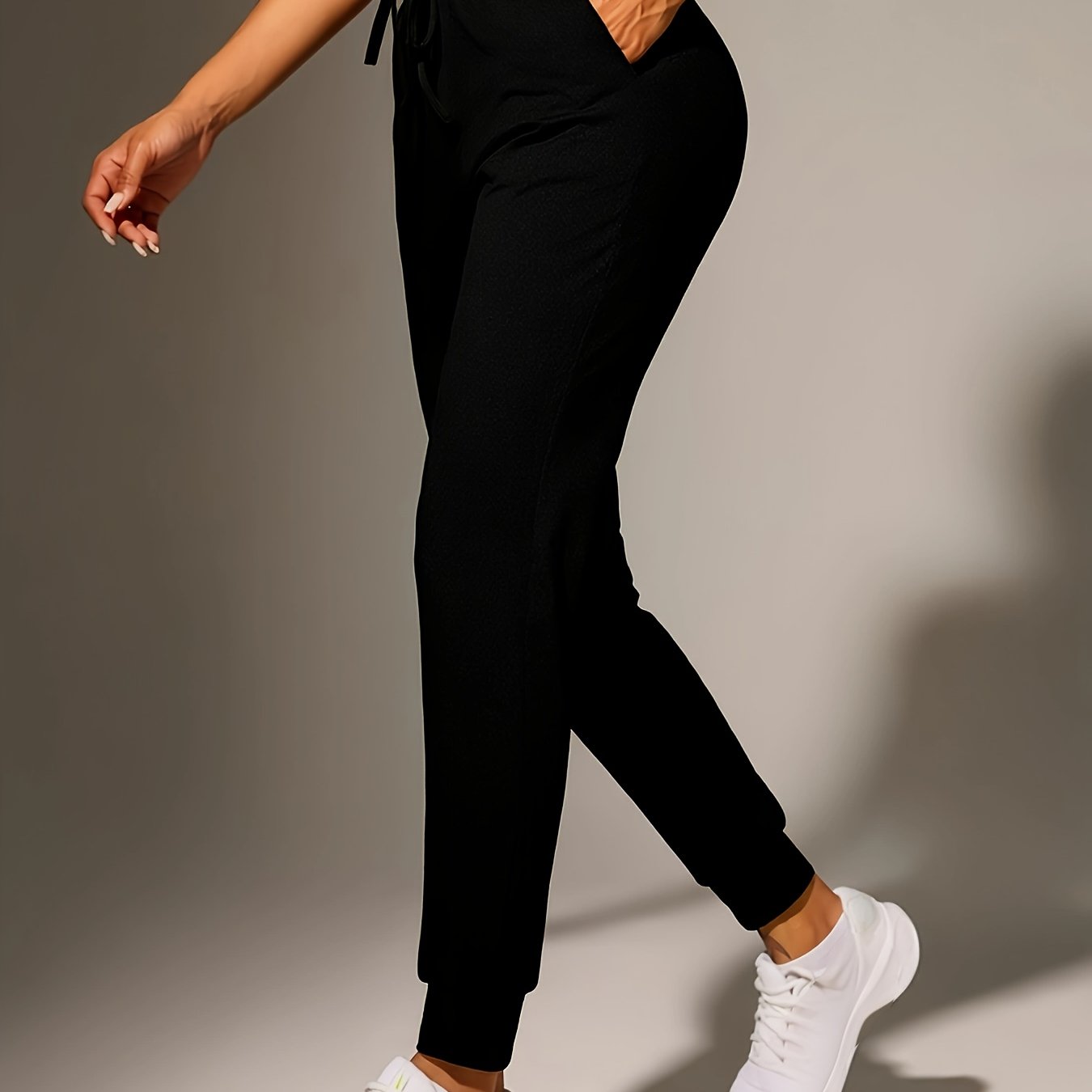 Effortless Jogger Pants for Women with High Waist Drawstring Tapered Ankle Relaxed Casual Style