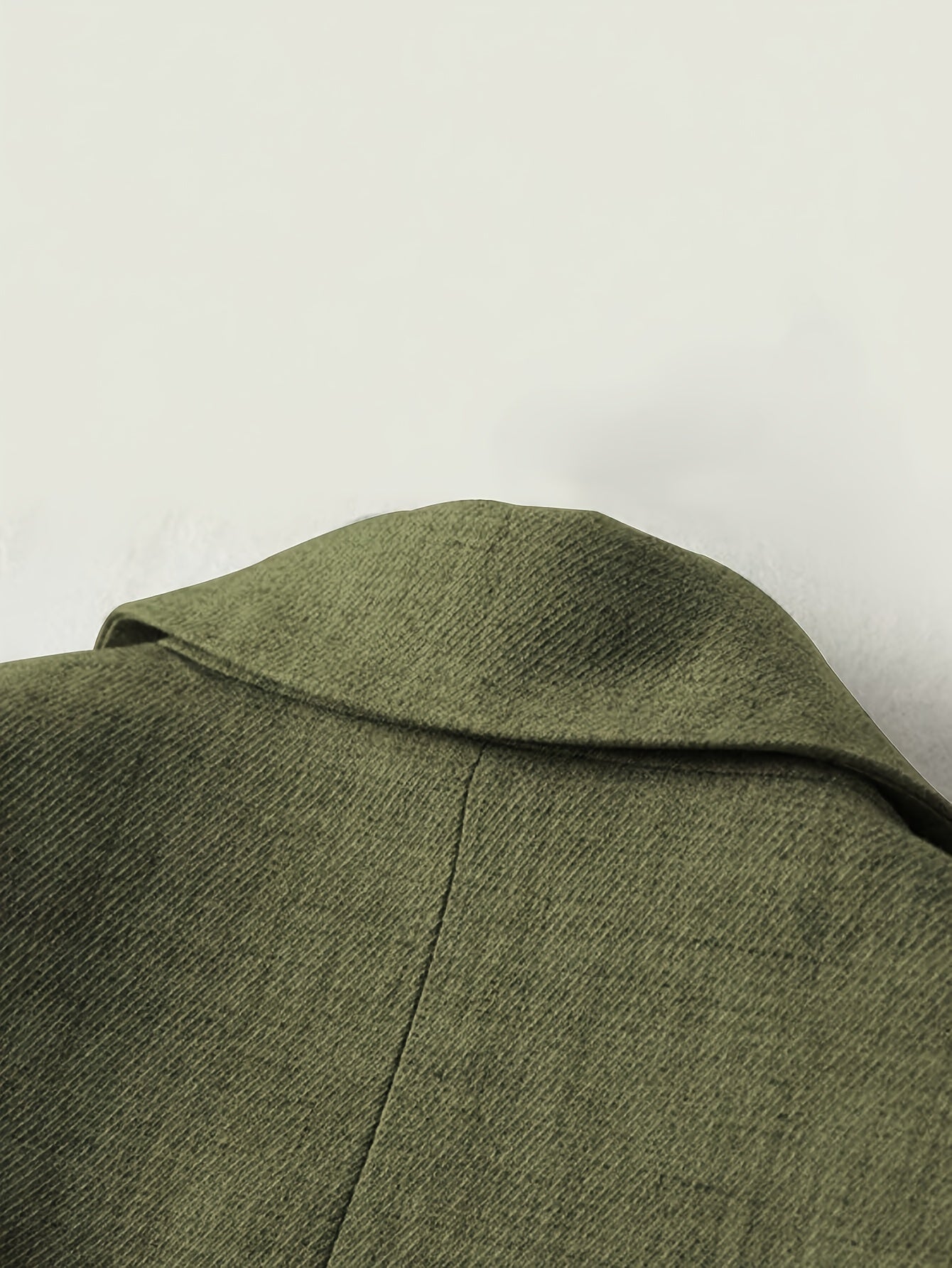 Elegant Fern Green Blazer for Women with Notch Lapel Long Sleeve Striped Cuff Tailored Style