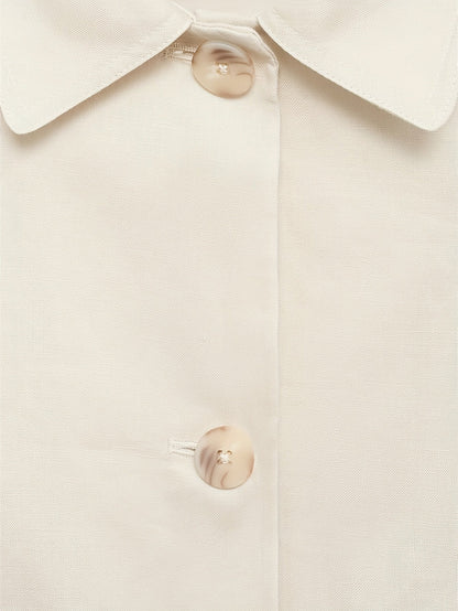 Effortless Apricot Wide Leg Set for Women with Collared Cropped Jacket Button Front Relaxed Style