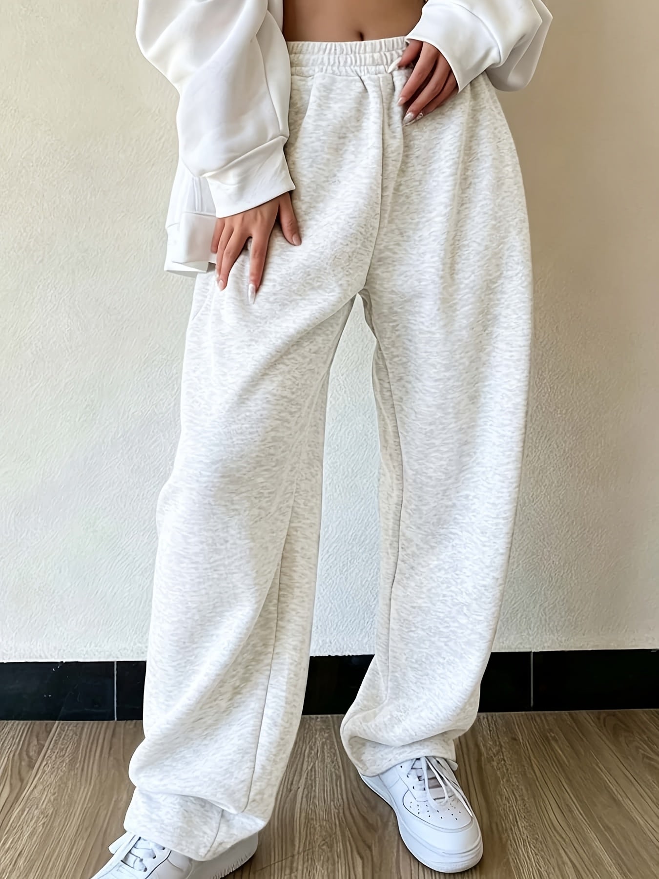 Effortless Wide Leg Sweatpants for Women with High Waist Relaxed Oversized Casual Style