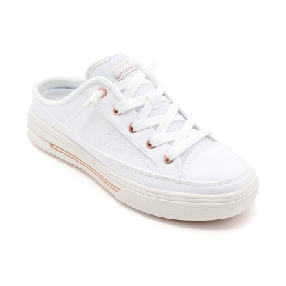 Comfortable Mules for Women with Backless Canvas Upper Lace Up Low Top Sneaker Style