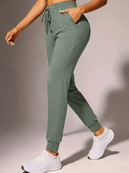 Effortless Jogger Pants for Women with High Waist Drawstring Tapered Ankle Relaxed Casual Style