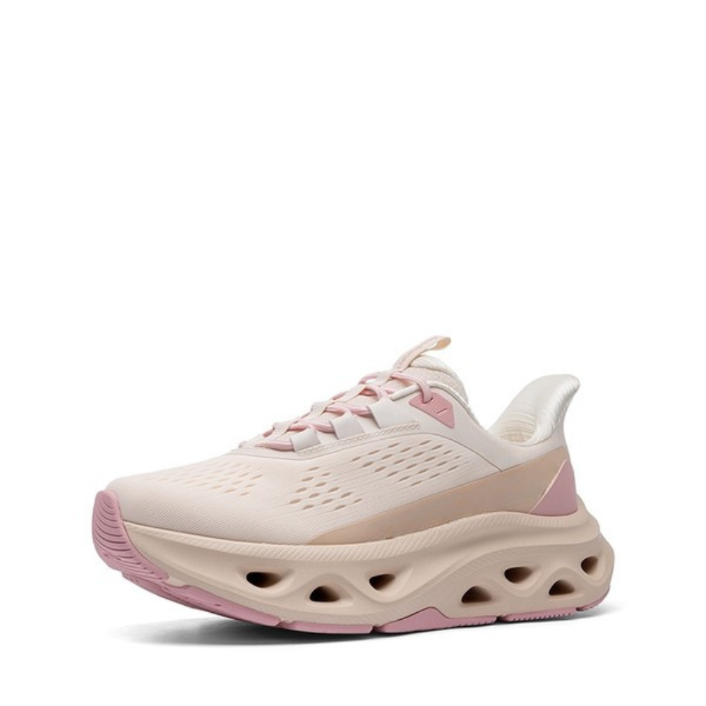 Comfortable Running Shoes for Women with Cushioned Cloud Sole Lace Up Breathable Knit Style
