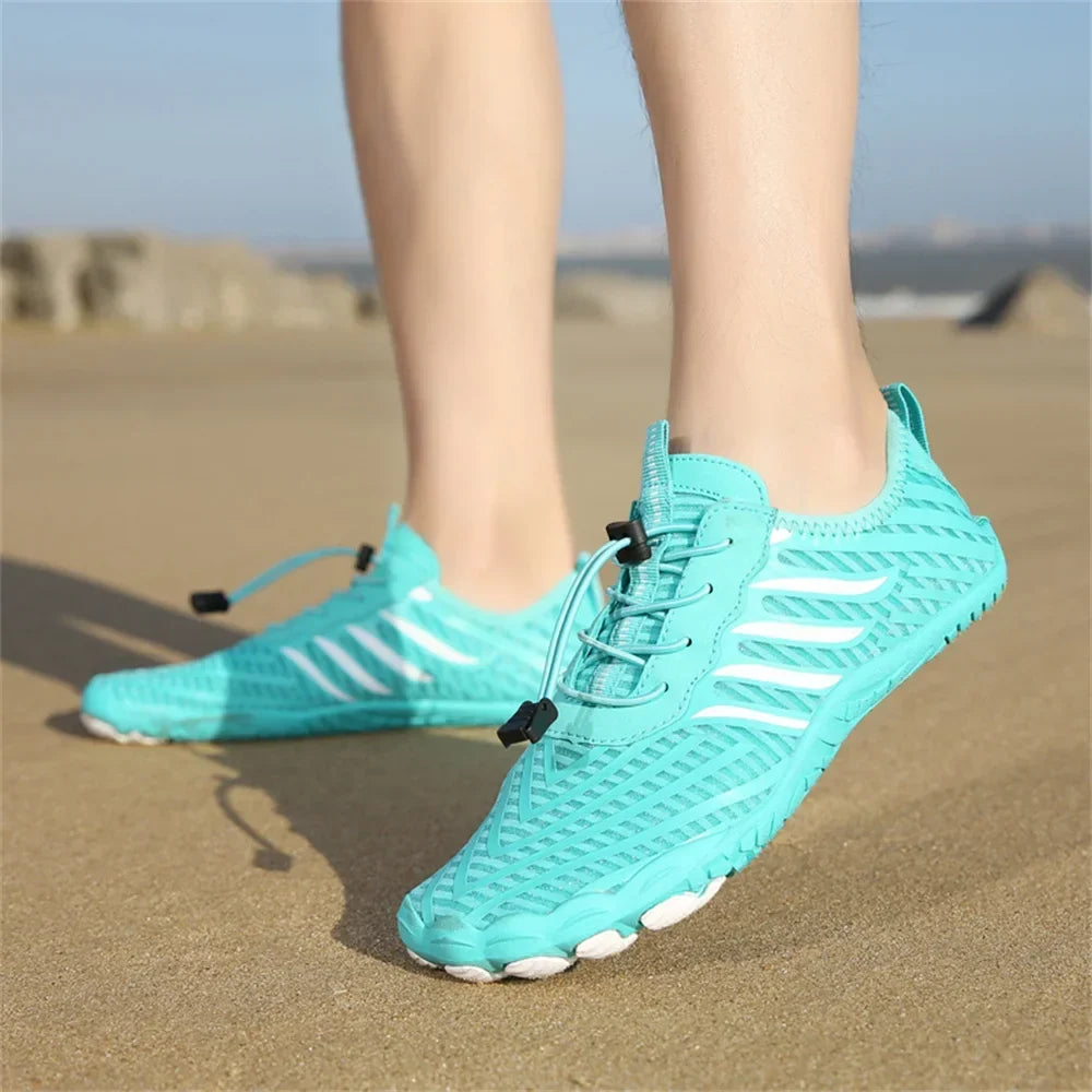 Effortless Quick Dry Water Shoes for Women with Toggle Lace Barefoot Sole Sport Style