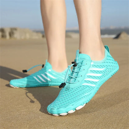Effortless Quick Dry Water Shoes for Women with Toggle Lace Barefoot Sole Sport Style
