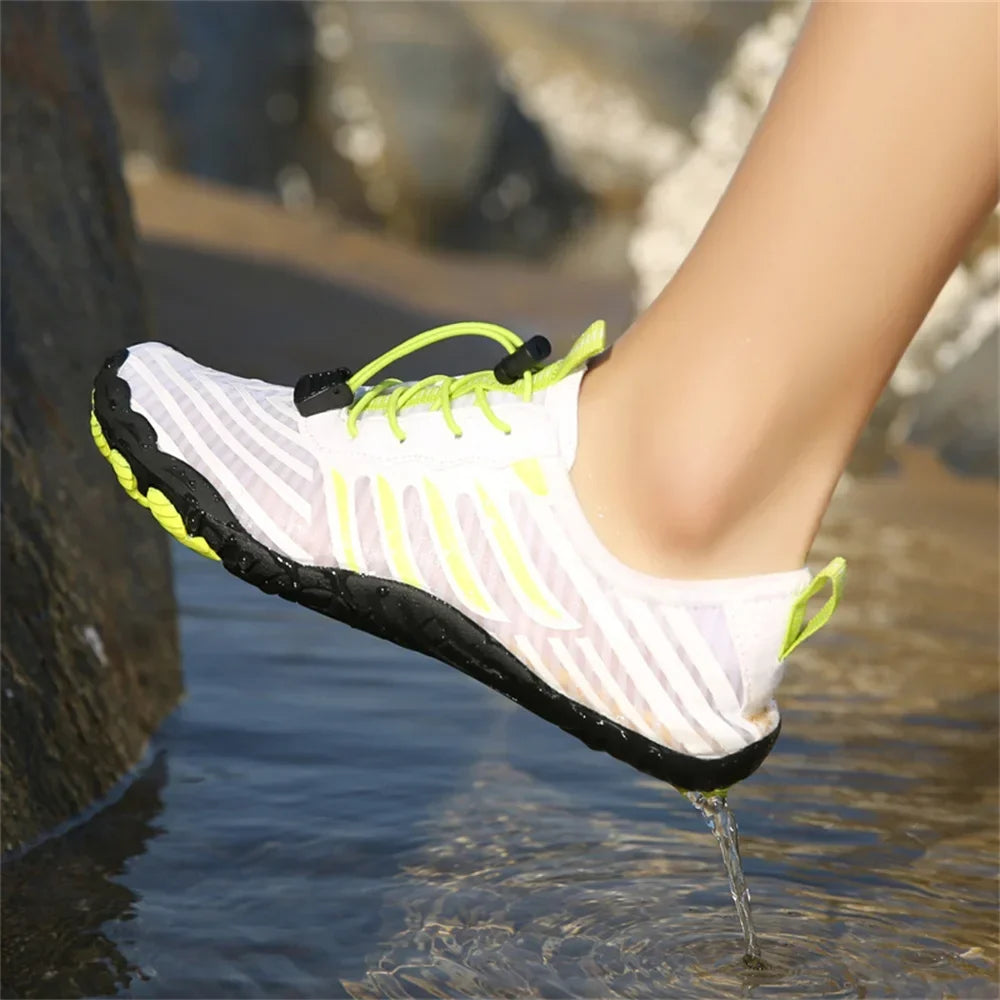 Effortless Quick Dry Water Shoes for Women with Toggle Lace Barefoot Sole Sport Style