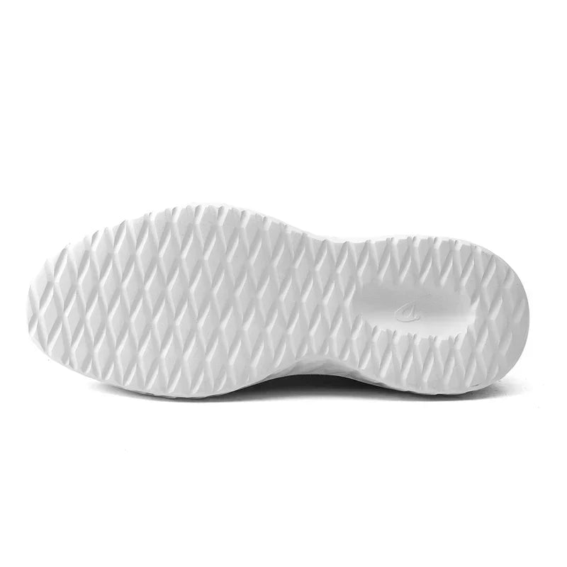 Comfortable Knit Fashion Sneaker for Women with Lace Up Leather Trim Chunky Sole Casual Style