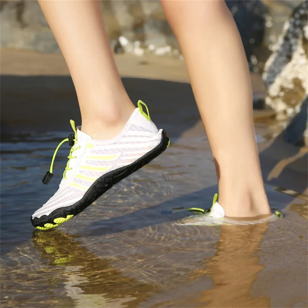 Effortless Quick Dry Water Shoes for Women with Toggle Lace Barefoot Sole Sport Style