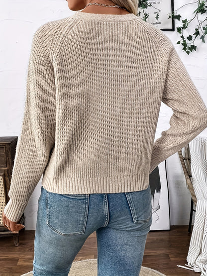 Comfortable Ribbed Knit Cardigan Sweater for Women with V Neck Long Sleeve Button Front Relaxed Style
