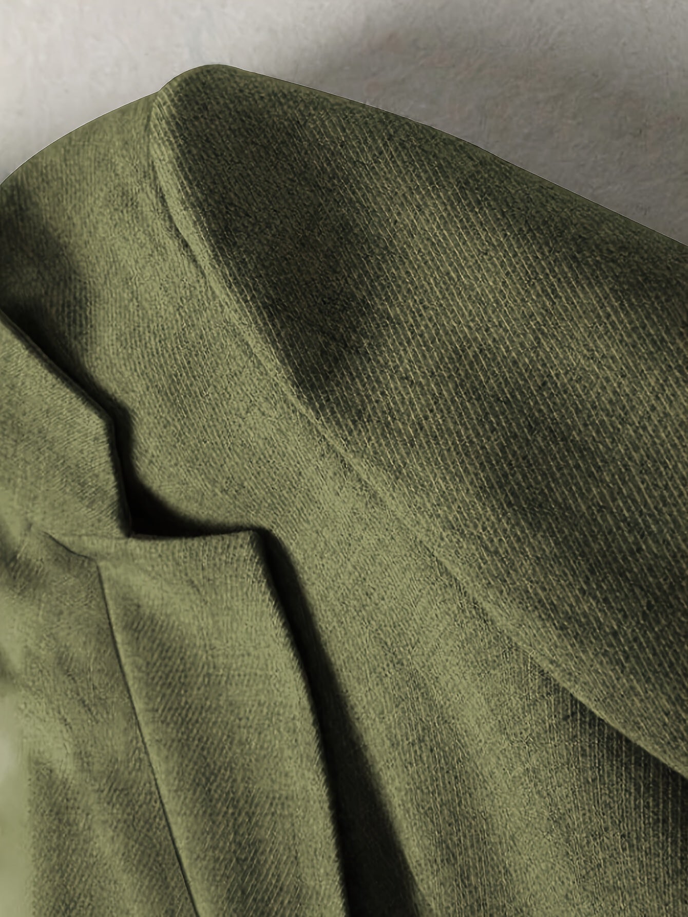 Elegant Fern Green Blazer for Women with Notch Lapel Long Sleeve Striped Cuff Tailored Style