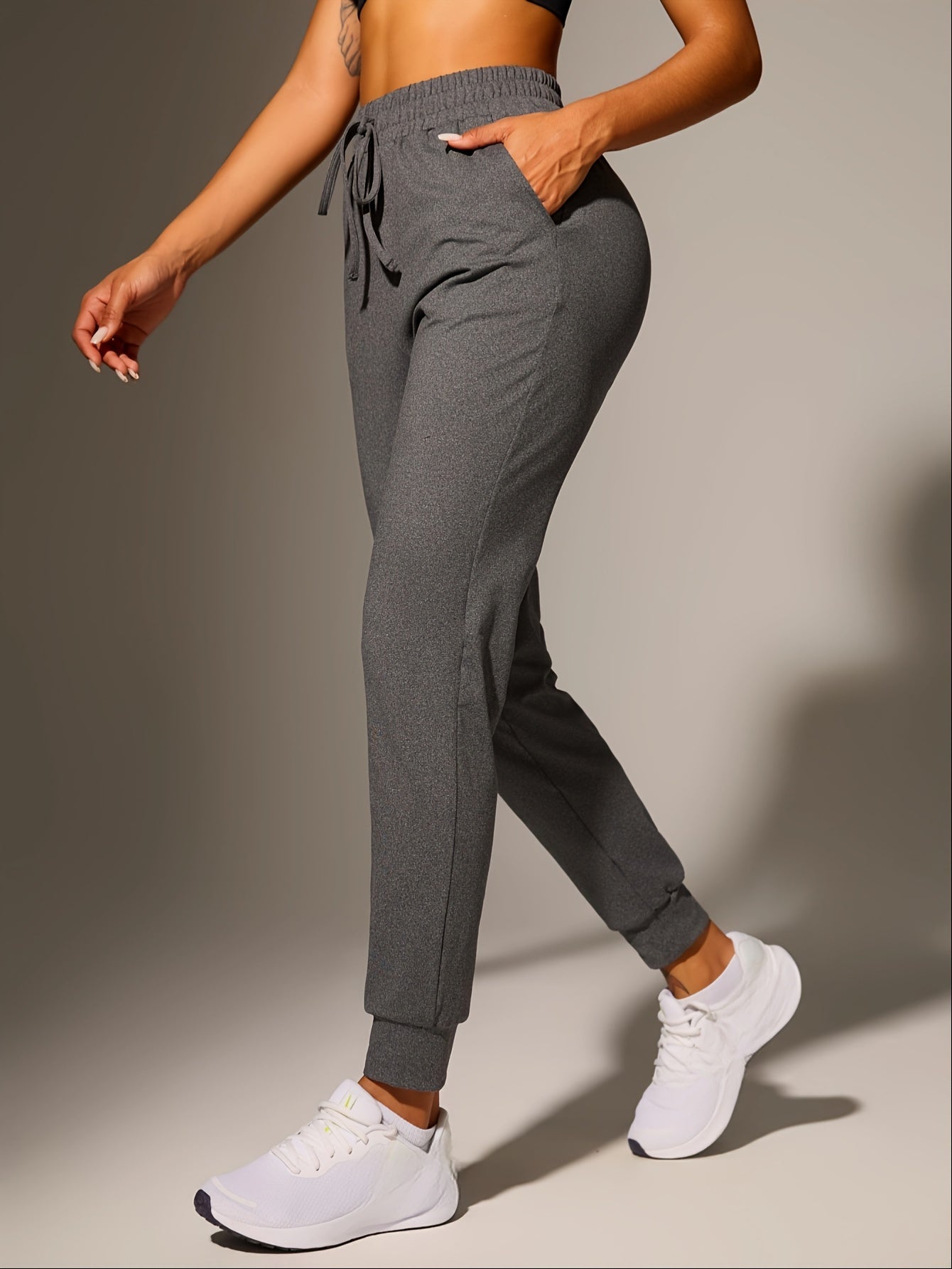Effortless Jogger Pants for Women with High Waist Drawstring Tapered Ankle Relaxed Casual Style
