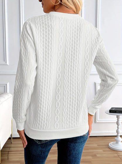 Comfortable Cable Knit Sweater for Women with Mock Neck Long Sleeve Quarter Zip Relaxed Oversized Style